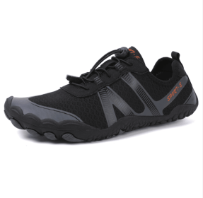 Couples fitness sneakers outdoor beach swimming shoes anti-slip wear-resistant men's and women's running shoes yoga shoes professional upstream s (Color: Black, size: 36)