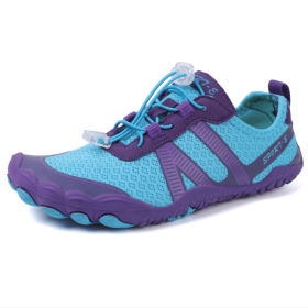 Couples fitness sneakers outdoor beach swimming shoes anti-slip wear-resistant men's and women's running shoes yoga shoes professional upstream s (Color: Purple moon, size: 37)
