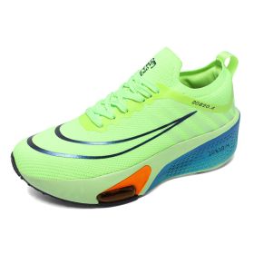 New men's and women's professional air cushion running shoes fashion trend match men's and women's sports shoes comfortable casual shoes 36-45 (Color: Green, size: 43)