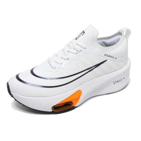 New men's and women's professional air cushion running shoes fashion trend match men's and women's sports shoes comfortable casual shoes 36-45 (Color: White, size: 38)